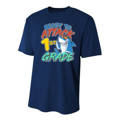 Ready To Attack 1st Grade Shark Youth Performance Sprint T-Shirt