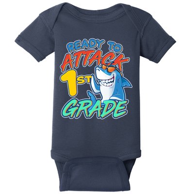 Ready To Attack 1st Grade Shark Baby Bodysuit
