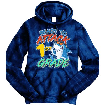 Ready To Attack 1st Grade Shark Tie Dye Hoodie