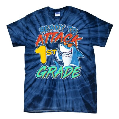 Ready To Attack 1st Grade Shark Tie-Dye T-Shirt