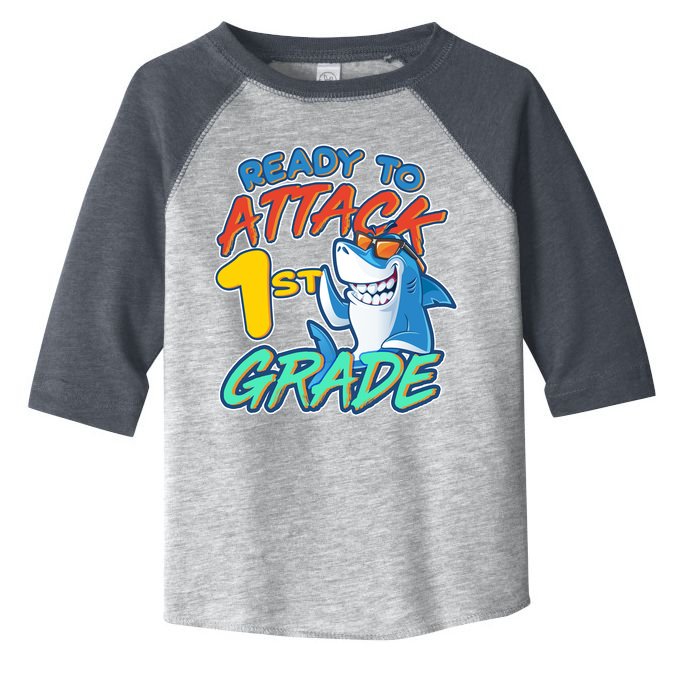 Ready To Attack 1st Grade Shark Toddler Fine Jersey T-Shirt