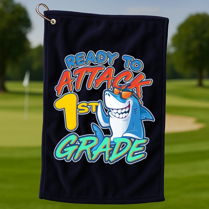 Ready To Attack 1st Grade Shark Golf Towel