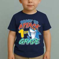 Ready To Attack 1st Grade Shark Toddler T-Shirt