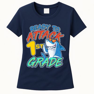 Ready To Attack 1st Grade Shark Womens T-Shirt