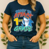 Ready To Attack 1st Grade Shark Womens T-Shirt