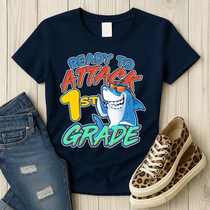 Ready To Attack 1st Grade Shark Womens T-Shirt