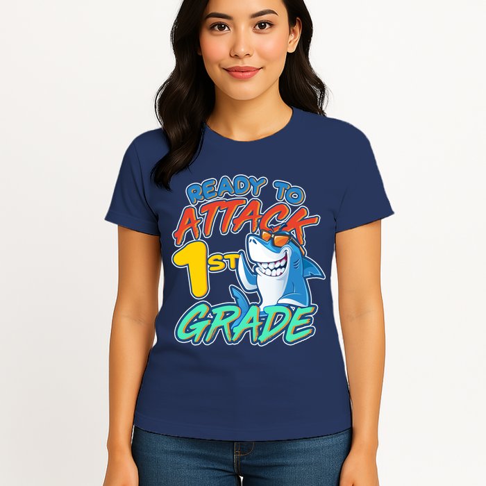 Ready To Attack 1st Grade Shark Womens T-Shirt