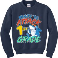 Ready To Attack 1st Grade Shark Kids Sweatshirt