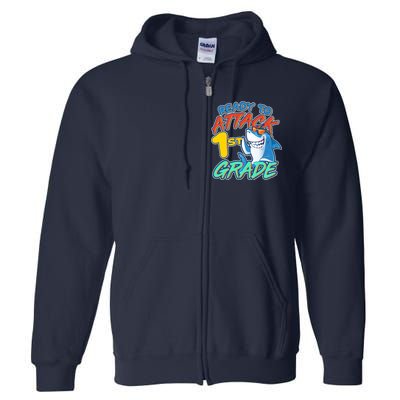 Ready To Attack 1st Grade Shark Full Zip Hoodie