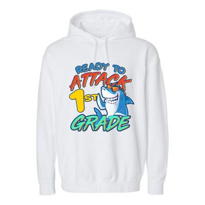 Ready To Attack 1st Grade Shark Garment-Dyed Fleece Hoodie