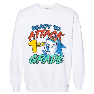 Ready To Attack 1st Grade Shark Garment-Dyed Sweatshirt