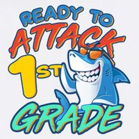 Ready To Attack 1st Grade Shark Garment-Dyed Sweatshirt