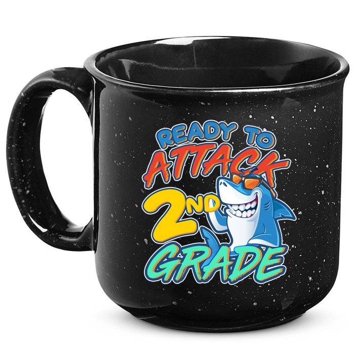 Ready to Attack 2nd Grade Shark 15oz Campfire Ceramic Mug