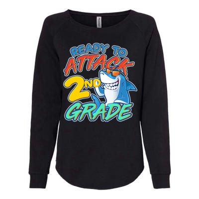 Ready to Attack 2nd Grade Shark Womens California Wash Sweatshirt