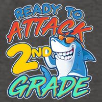 Ready to Attack 2nd Grade Shark Vector Backpack