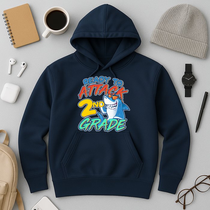 Ready to Attack 2nd Grade Shark Hoodie