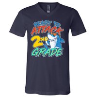 Ready to Attack 2nd Grade Shark V-Neck T-Shirt