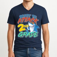 Ready to Attack 2nd Grade Shark V-Neck T-Shirt