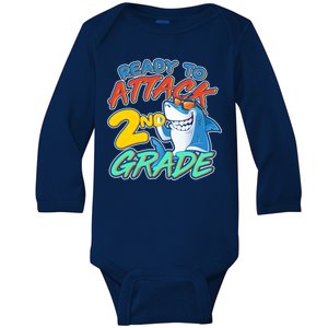 Ready to Attack 2nd Grade Shark Baby Long Sleeve Bodysuit