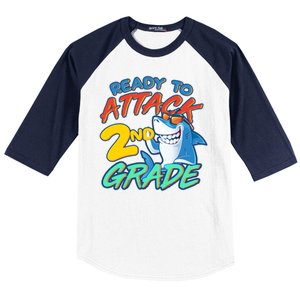 Ready to Attack 2nd Grade Shark Baseball Sleeve Shirt