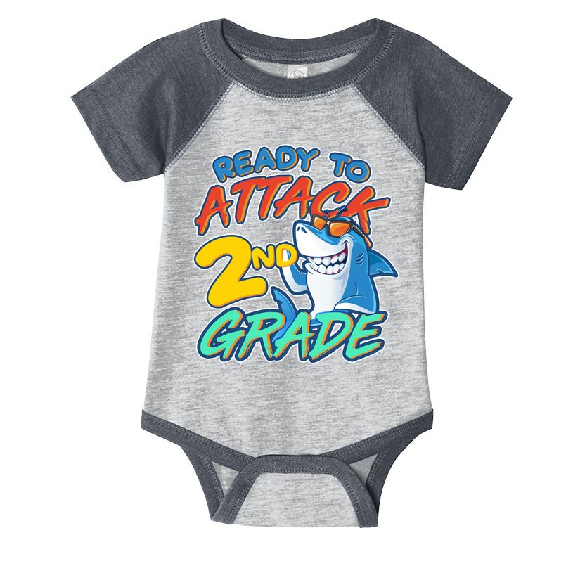 Ready to Attack 2nd Grade Shark Infant Baby Jersey Bodysuit