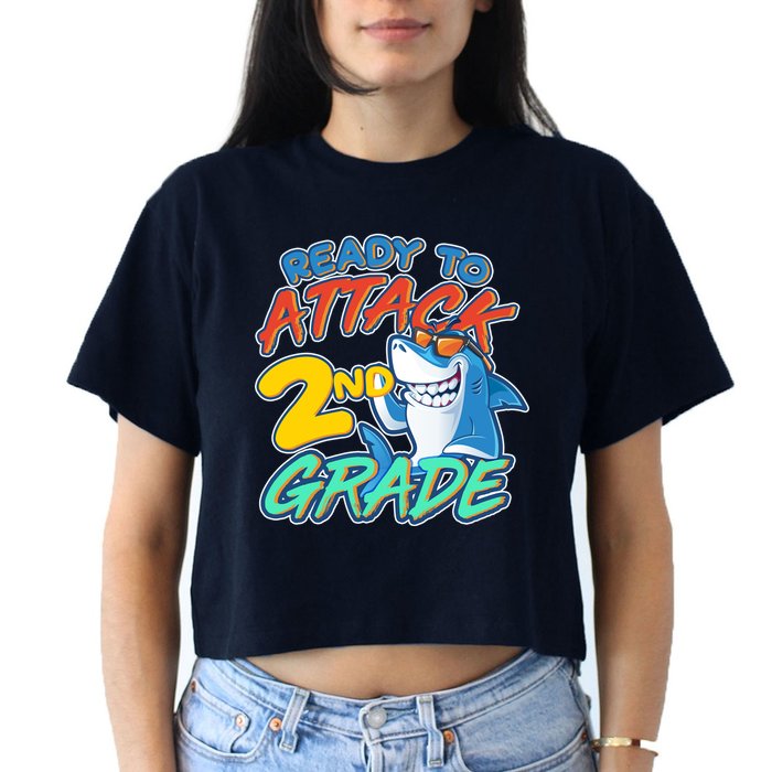 Ready to Attack 2nd Grade Shark Crop Top