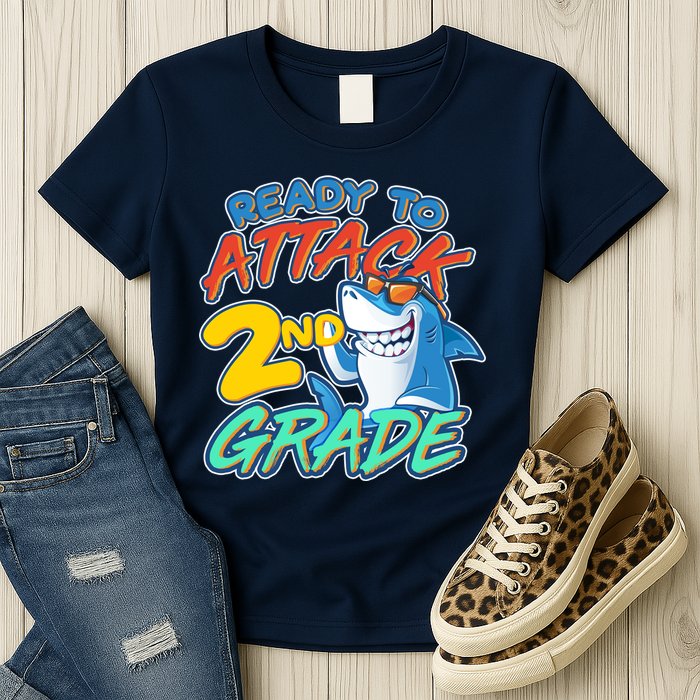 Ready to Attack 2nd Grade Shark Womens T-Shirt
