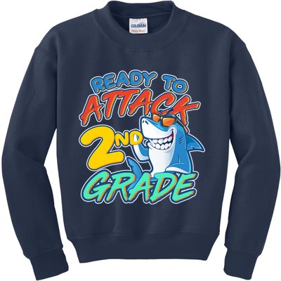 Ready to Attack 2nd Grade Shark Kids Sweatshirt