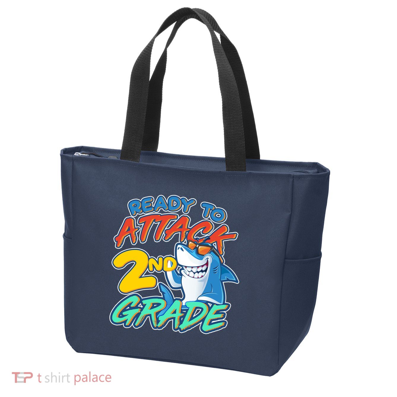 Ready to Attack 2nd Grade Shark Zip Tote Bag