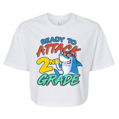 Ready to Attack 2nd Grade Shark Bella+Canvas Jersey Crop Tee