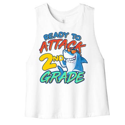 Ready to Attack 2nd Grade Shark Women's Racerback Cropped Tank