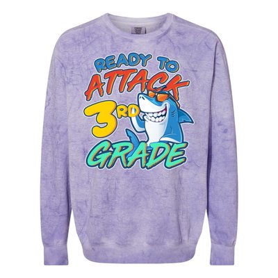 Ready To Attack 3rd Grade Shark Colorblast Crewneck Sweatshirt