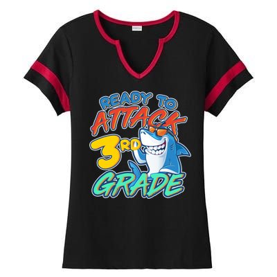 Ready To Attack 3rd Grade Shark Ladies Halftime Notch Neck Tee