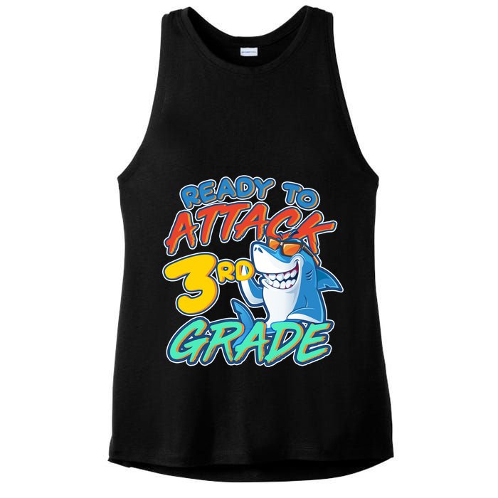 Ready To Attack 3rd Grade Shark Ladies PosiCharge Tri-Blend Wicking Tank