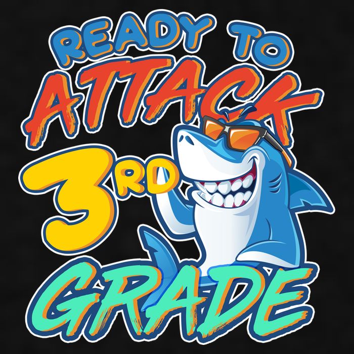Ready To Attack 3rd Grade Shark Ladies PosiCharge Tri-Blend Wicking Tank