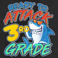 Ready To Attack 3rd Grade Shark Garment-Dyed Fleece Hoodie
