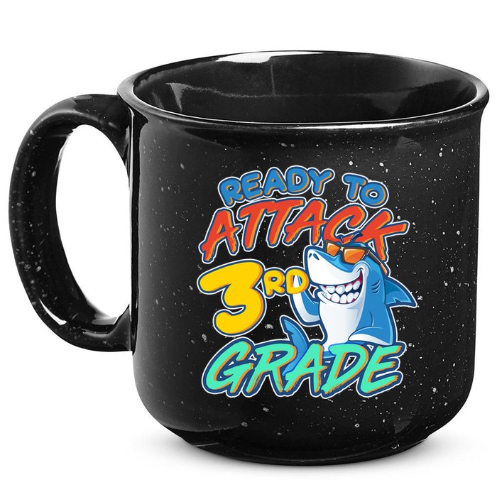 Ready To Attack 3rd Grade Shark 15oz Campfire Ceramic Mug