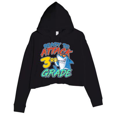 Ready To Attack 3rd Grade Shark Crop Fleece Hoodie