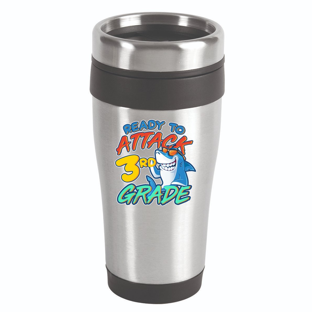 Ready To Attack 3rd Grade Shark 16oz Travel Tumbler