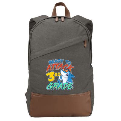 Ready To Attack 3rd Grade Shark Cotton Canvas Backpack
