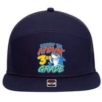 Ready To Attack 3rd Grade Shark 7 Panel Mesh Trucker Snapback Hat