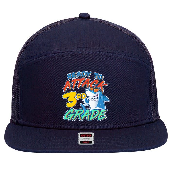 Ready To Attack 3rd Grade Shark 7 Panel Mesh Trucker Snapback Hat