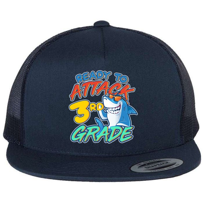 Ready To Attack 3rd Grade Shark Flat Bill Trucker Hat