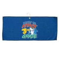 Ready To Attack 3rd Grade Shark Large Microfiber Waffle Golf Towel