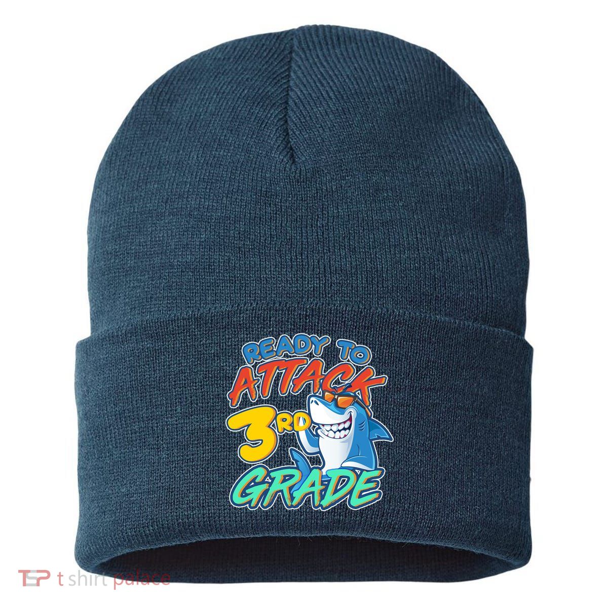Ready To Attack 3rd Grade Shark Sustainable Knit Beanie