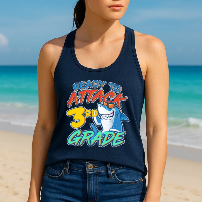 Ready To Attack 3rd Grade Shark Womens Tank Top