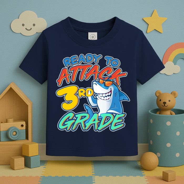 Ready To Attack 3rd Grade Shark Toddler T-Shirt