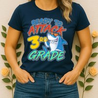 Ready To Attack 3rd Grade Shark Womens T-Shirt