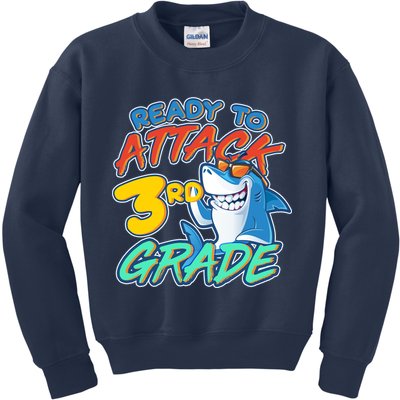 Ready To Attack 3rd Grade Shark Kids Sweatshirt