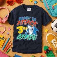 Ready To Attack 3rd Grade Shark Kids T-Shirt